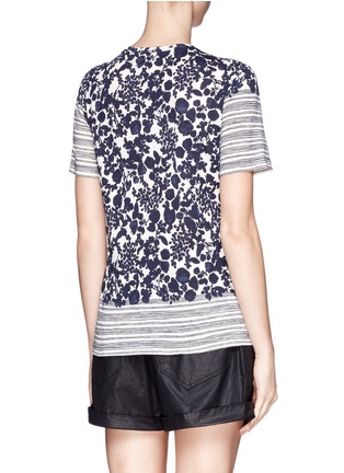 Back View - Click To Enlarge - TORY BURCH - 'Cathy' leaf stripe cotton T-shirt
