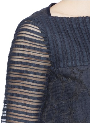 Detail View - Click To Enlarge - TORY BURCH - 'Lindsey' tulle sleeve lace boatneck top