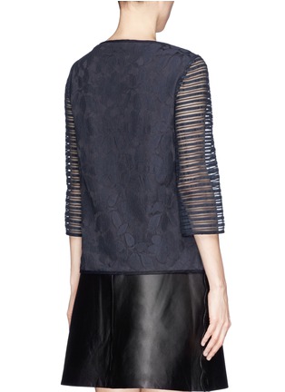 Back View - Click To Enlarge - TORY BURCH - 'Lindsey' tulle sleeve lace boatneck top