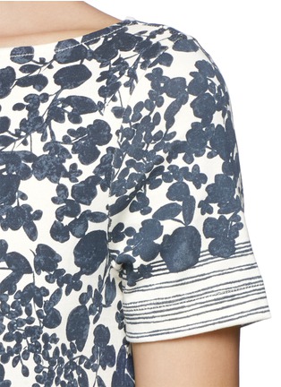 Detail View - Click To Enlarge - TORY BURCH - 'Elisabeth' floral Issy stripe T-shirt dress