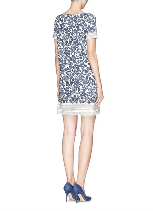 Back View - Click To Enlarge - TORY BURCH - 'Elisabeth' floral Issy stripe T-shirt dress