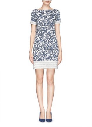 Main View - Click To Enlarge - TORY BURCH - 'Elisabeth' floral Issy stripe T-shirt dress