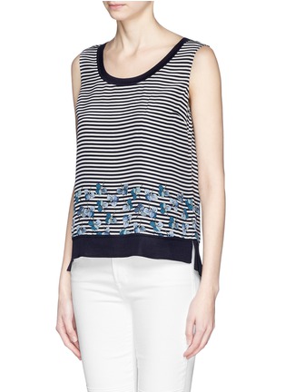 Front View - Click To Enlarge - TORY BURCH - 'Reese' silk chiffon sleeveless blouse