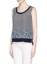 Front View - Click To Enlarge - TORY BURCH - 'Reese' silk chiffon sleeveless blouse