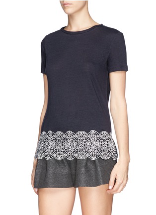 Front View - Click To Enlarge - TORY BURCH - 'Malaya' floral jacquard T-shirt