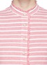 Detail View - Click To Enlarge - TORY BURCH - 'Lidia' ruffle trim stripe polo shirt