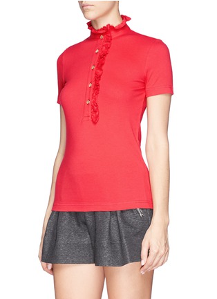 Front View - Click To Enlarge - TORY BURCH - 'Lidia' ruffle polo shirt