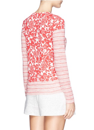 Back View - Click To Enlarge - TORY BURCH - 'Addison' leaf stripe long sleeve T-shirt