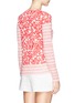 Back View - Click To Enlarge - TORY BURCH - 'Addison' leaf stripe long sleeve T-shirt