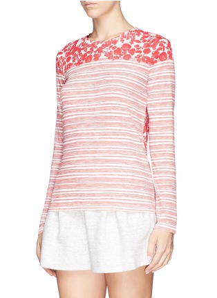 Front View - Click To Enlarge - TORY BURCH - 'Addison' leaf stripe long sleeve T-shirt