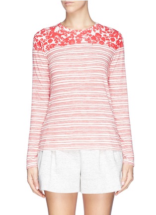 Main View - Click To Enlarge - TORY BURCH - 'Addison' leaf stripe long sleeve T-shirt
