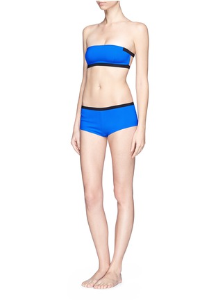 Figure View - Click To Enlarge - T BY ALEXANDER WANG - Two tone bonded tricot swim boy shorts