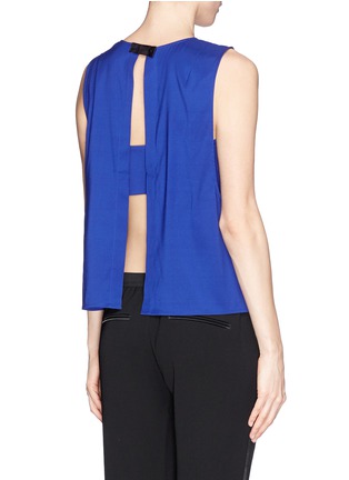 Back View - Click To Enlarge - T BY ALEXANDER WANG - Open back bustier strap silk twill blouse