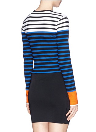 Back View - Click To Enlarge - T BY ALEXANDER WANG - Contrast cuff stripe T-shirt