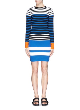 Figure View - Click To Enlarge - T BY ALEXANDER WANG - Contrast cuff stripe T-shirt