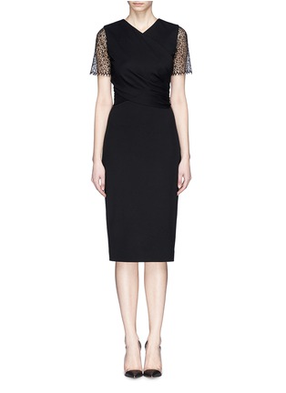Main View - Click To Enlarge - JASON WU - Corded lace sleeve twist front dress