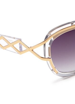 Detail View - Click To Enlarge - PRABAL GURUNG - Metallic detail square-frame sunglasses