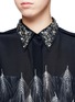 Detail View - Click To Enlarge - 3.1 PHILLIP LIM - Beaded collar wheat-print silk shirt
