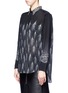Front View - Click To Enlarge - 3.1 PHILLIP LIM - Beaded collar wheat-print silk shirt