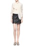 Figure View - Click To Enlarge - ALICE & OLIVIA - Perforated leather mini skirt