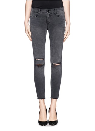 Main View - Click To Enlarge - J BRAND - Photo Ready distressed cropped skinny jeans