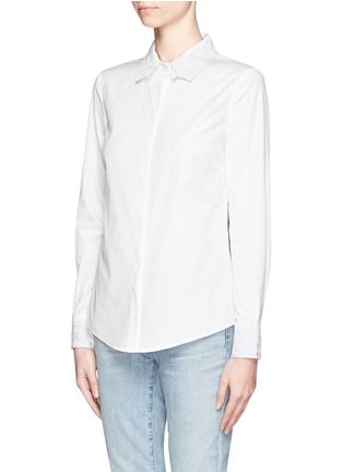 Front View - Click To Enlarge - TORY BURCH - Murphy appliqué trimmed button-down shirt