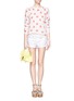 Figure View - Click To Enlarge - J BRAND - Faded rose print raw-edge denim shorts