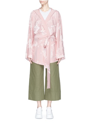 Main View - Click To Enlarge - FENTY PUMA BY RIHANNA - 'Boxing and Bomber' floral jacquard oversized robe