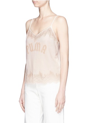 Front View - Click To Enlarge - FENTY PUMA BY RIHANNA - Lace trim jersey camisole