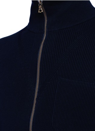 Detail View - Click To Enlarge - DRIES VAN NOTEN - Rib knit zip cardigan