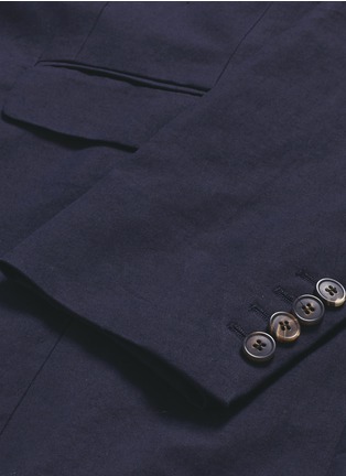 Detail View - Click To Enlarge - DRIES VAN NOTEN - Collar strap cotton-linen coat