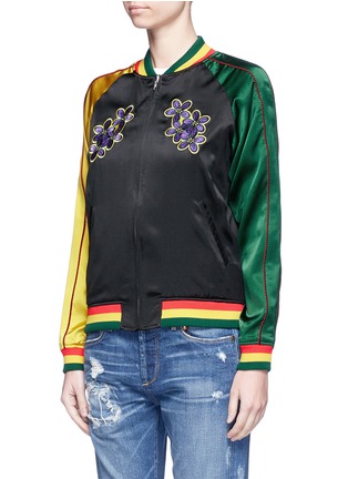 Detail View - Click To Enlarge - OPENING CEREMONY - Global Varsity reversible jacket – Jamaica and United States