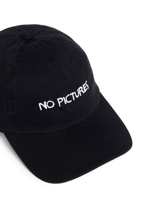 Detail View - Click To Enlarge - NASASEASONS - 'No Pictures' embroidered baseball cap