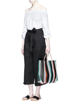 Figure View - Click To Enlarge - TRUSS - Large woven stripe PVC tote