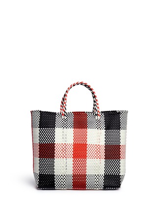 Detail View - Click To Enlarge - TRUSS - Medium woven plaid PVC tote