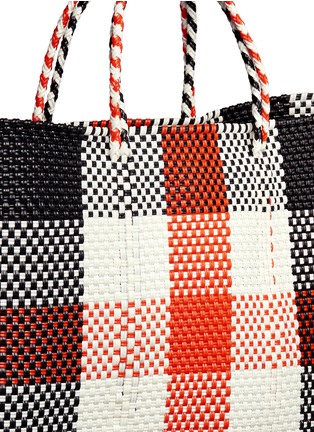 Detail View - Click To Enlarge - TRUSS - Medium woven plaid PVC tote