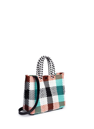 Detail View - Click To Enlarge - TRUSS - Small woven plaid PVC shoulder bag