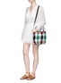 Front View - Click To Enlarge - TRUSS - Small woven plaid PVC shoulder bag
