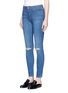 Front View - Click To Enlarge - TOPSHOP - Leigh' ripped ankle grazer jeans