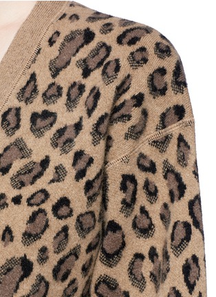 Detail View - Click To Enlarge - ALEXANDER WANG - Leopard print wool-cashmere cardigan