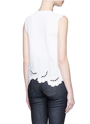 Back View - Click To Enlarge - VICTORIA, VICTORIA BECKHAM - 'Delft' floral embroidered sleeveless T-shirt