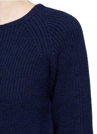 Detail View - Click To Enlarge - MO&CO. EDITION 10 - Stripe poplin shirt and wool sweater set