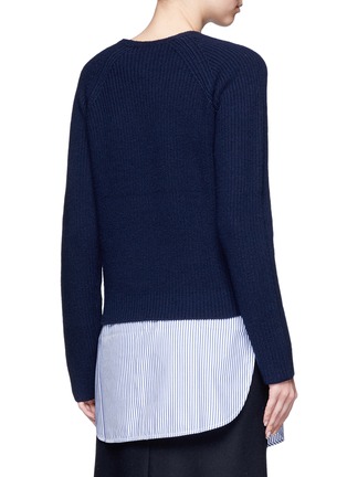 Back View - Click To Enlarge - MO&CO. EDITION 10 - Stripe poplin shirt and wool sweater set