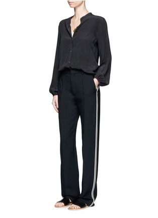 Figure View - Click To Enlarge - CHLOÉ - Piped sport stripe cady pants