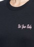 Detail View - Click To Enlarge - DOUBLE TROUBLE - 'Not Your Baby' slogan embroidered T-shirt
