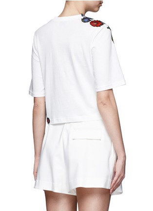 Back View - Click To Enlarge - 3.1 PHILLIP LIM - Floral embroidered silk patch cutout T-shirt