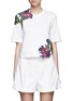 Main View - Click To Enlarge - 3.1 PHILLIP LIM - Floral embroidered silk patch cutout T-shirt