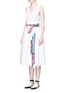Front View - Click To Enlarge - EMILIO PUCCI - 'Vortici' paperbag waist stripe scarf belt dress