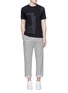 Figure View - Click To Enlarge - COMME DES GARÇONS SHIRT - Poplin patchwork jersey T-shirt