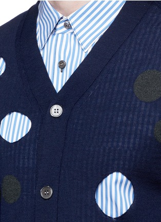 Detail View - Click To Enlarge - COMME DES GARÇONS SHIRT - Dot print cutout wool cardigan